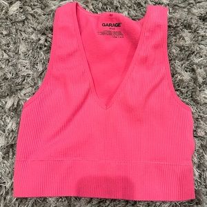 Garage pink deep v tank top. 
never worn!!💗